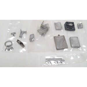 Vintage Lot of 12 Miniature Metal Office Supplies Doll House Accessories